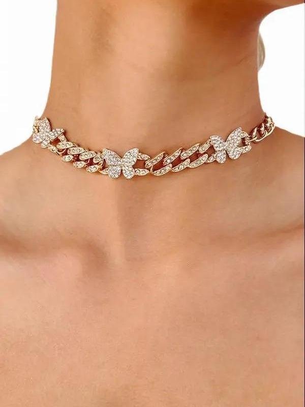 Jennifer's Rhinestone Butterfly Choker