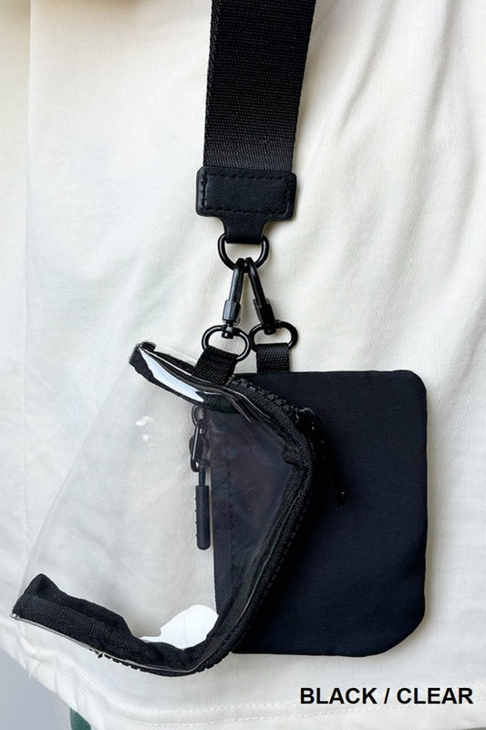 Dual Pouch Wristlet Keychain Wallet