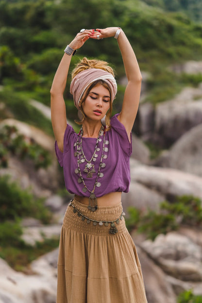 Cap Crop Top Sina Aubergine