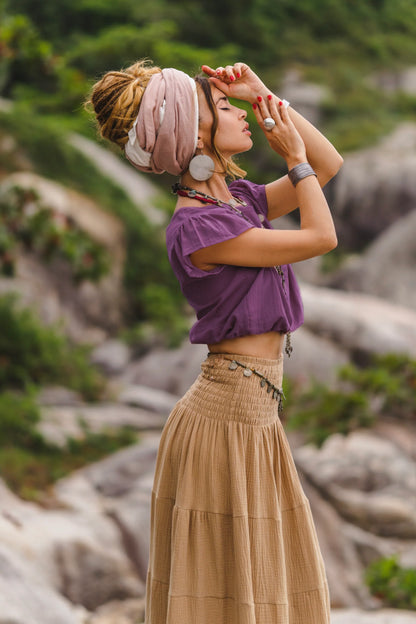 Cap Crop Top Sina Aubergine