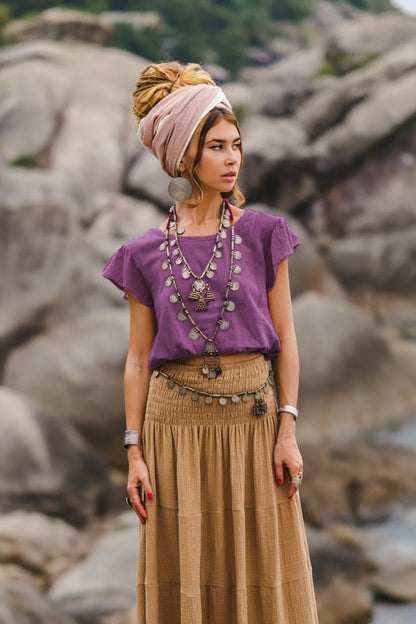 Cap Crop Top Sina Aubergine