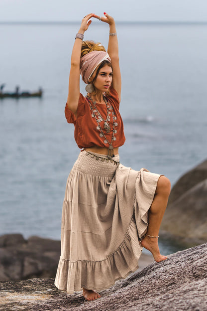 Cap Crop Top Sina Rust