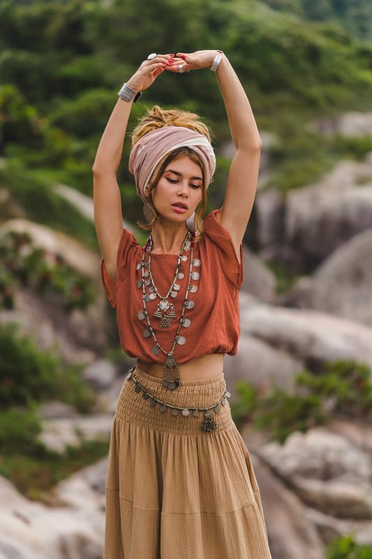 Cap Crop Top Sina Rust