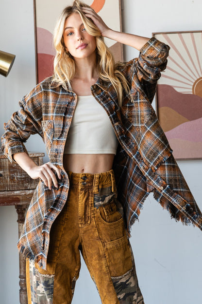 Mineral Washed Plaid Shirt