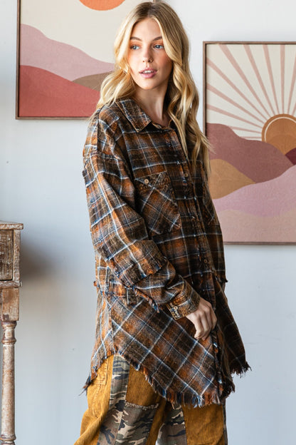 Mineral Washed Plaid Shirt