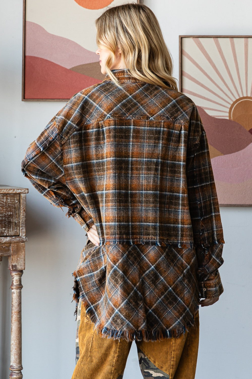 Mineral Washed Plaid Shirt