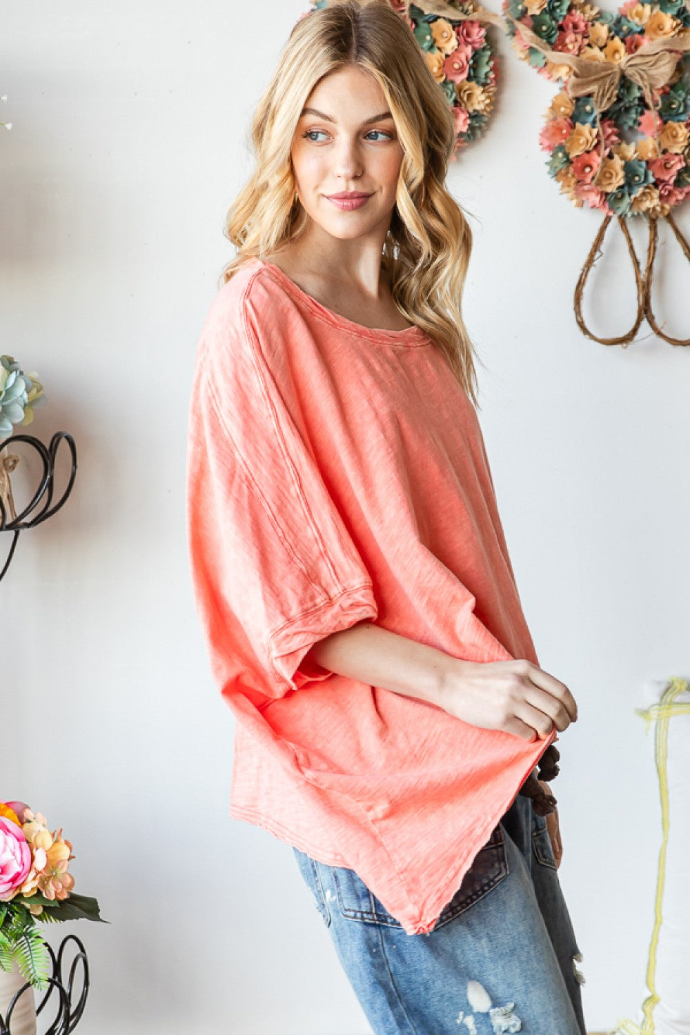 Mineral Washed Twisted Band Top