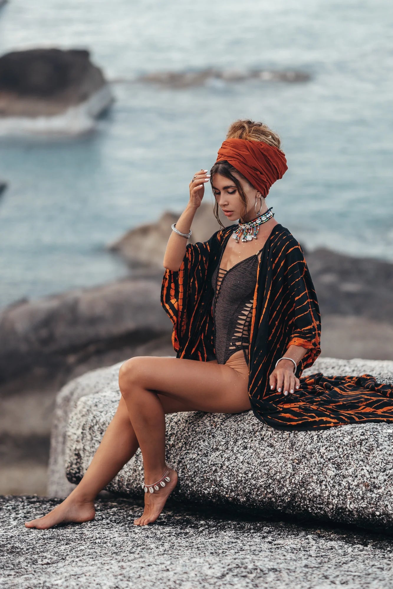 Headscarf Wrap Rachini Rust