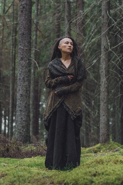 Hooded Cardigan Saranya Olive