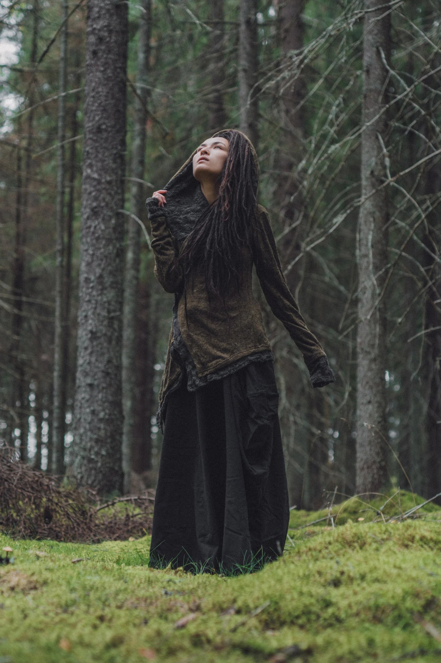 Hooded Cardigan Saranya Olive