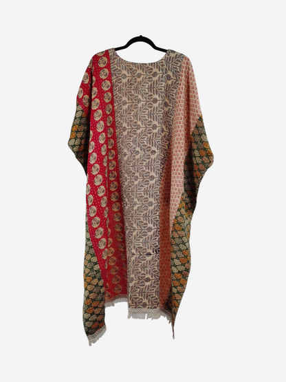 She Lives Beauty La Isla Bonita reversible kantha top made from vintage cotton saris with colorful patterned panels
