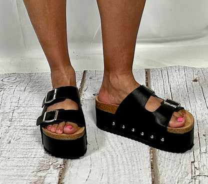 Corkys Black Wannabe Sandals