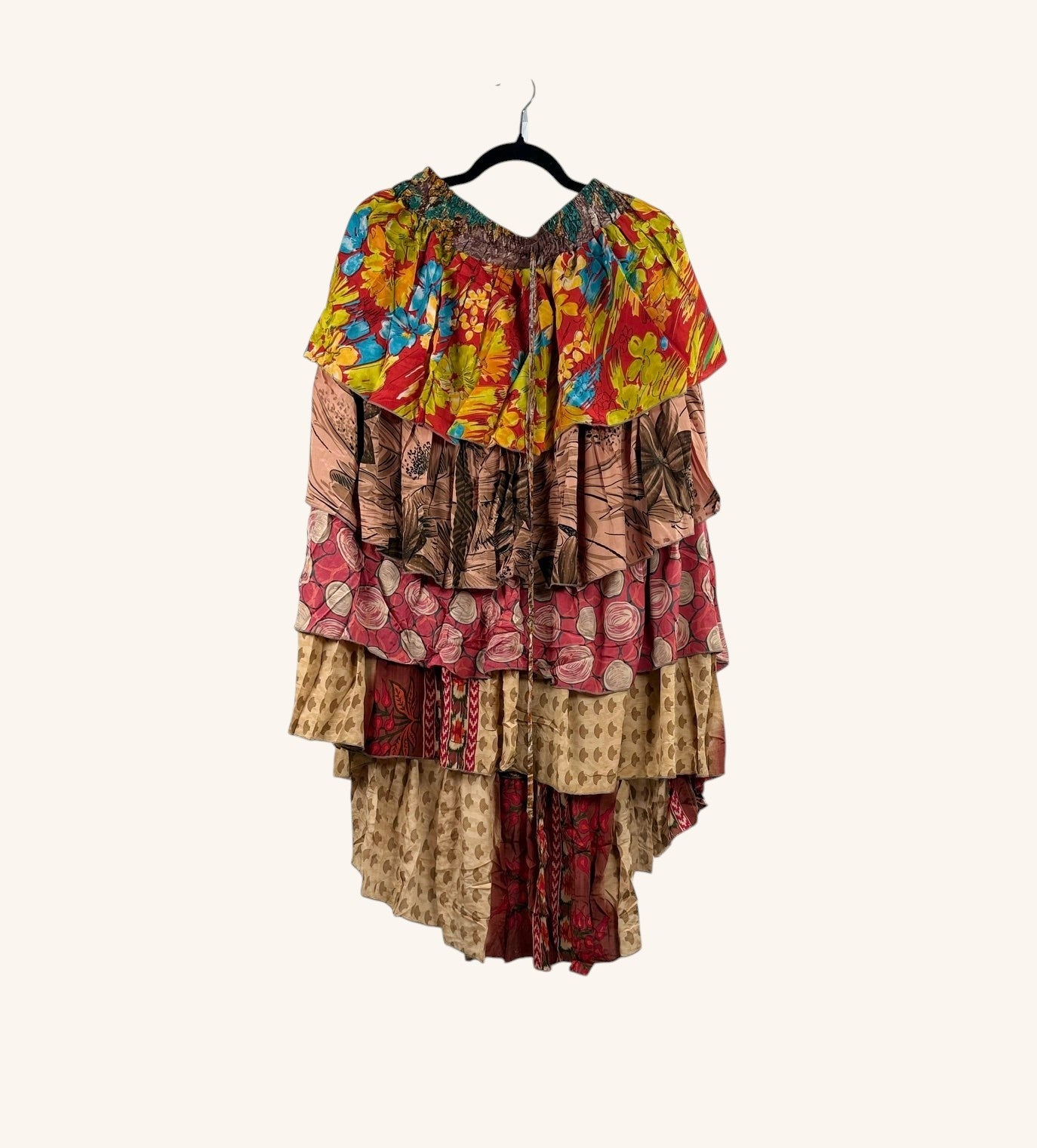 Ruffle Muse Hi-Lo Silk Skirt 1000-05