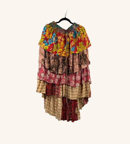 Ruffle Muse Hi-Lo Silk Skirt 1000-05