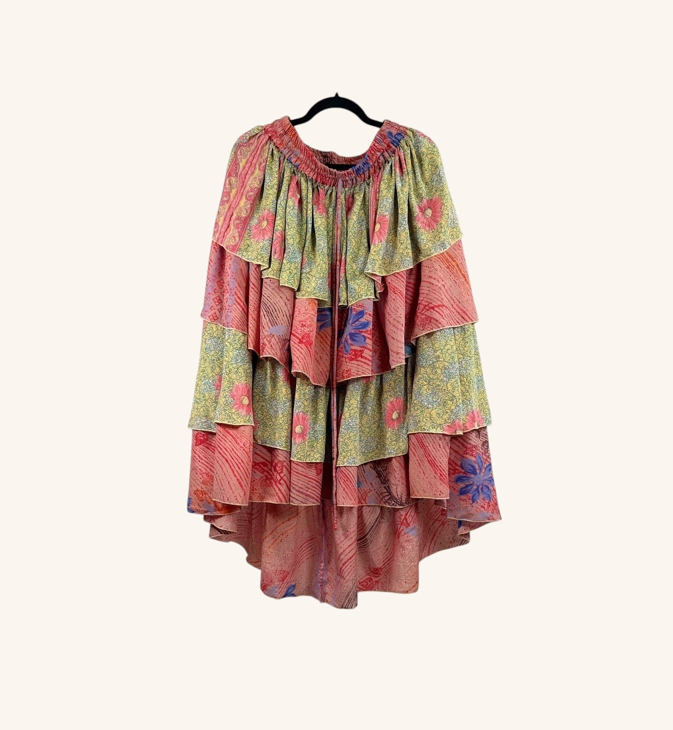 Ruffle Muse Hi-Lo Silk Skirt 1000-14