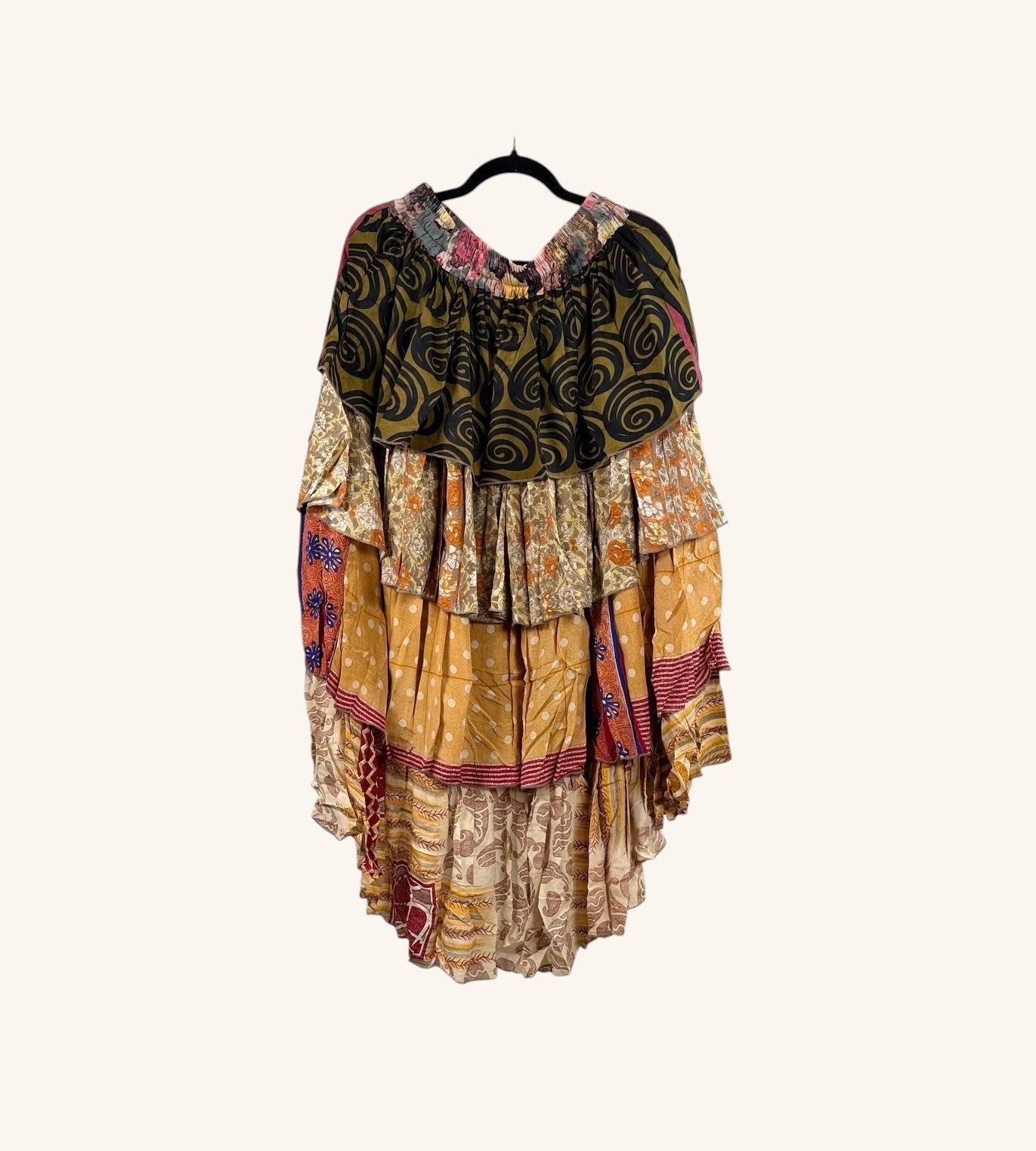 Ruffle Muse Hi-Lo Silk Skirt 1000-19