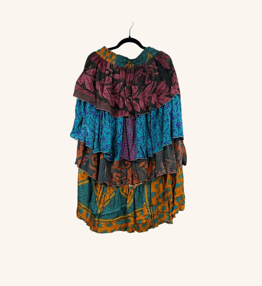 Ruffle Muse Hi-Lo Silk Skirt 1000-22