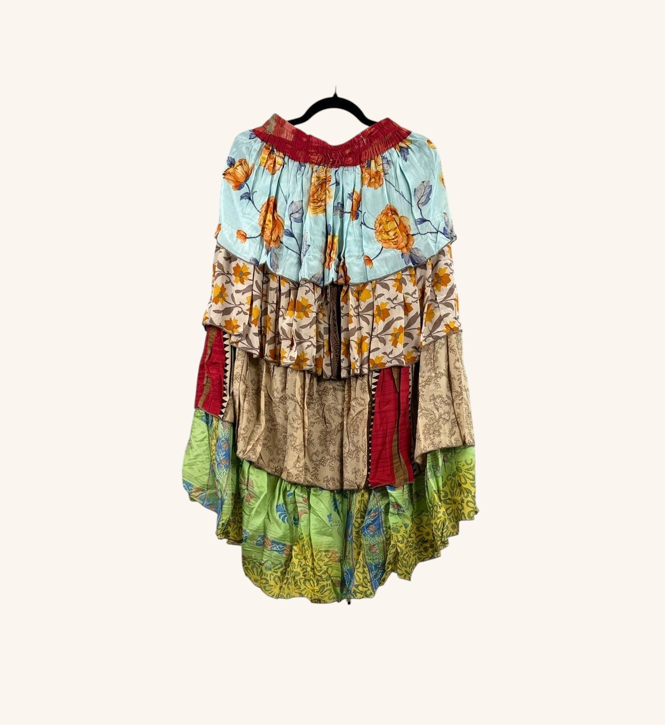 Ruffle Muse Hi-Lo Silk Skirt 1000-23