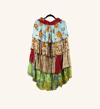 Ruffle Muse Hi-Lo Silk Skirt 1000-23