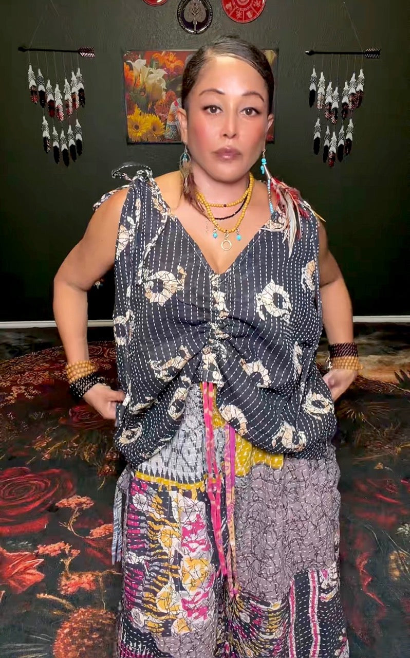 Monarch Butterfly Kantha Tank