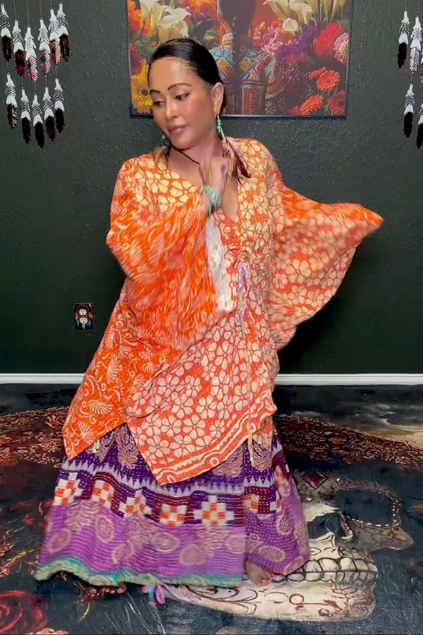 Earthbound Midi Kantha Skirt