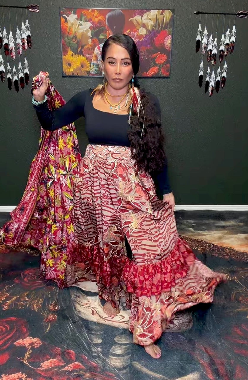 Gypsy Moon Silk Ruffle Pants