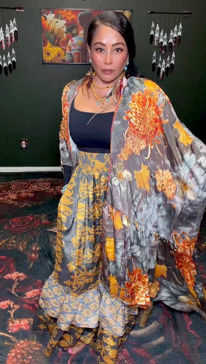 Gypsy Moon Silk Ruffle Pants