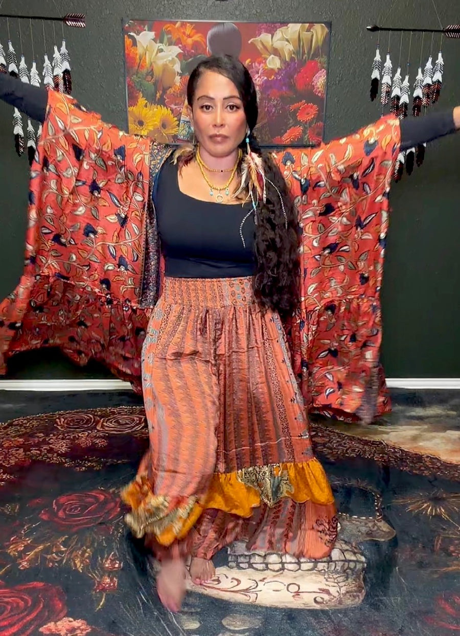 Gypsy Moon Silk Ruffle Pants
