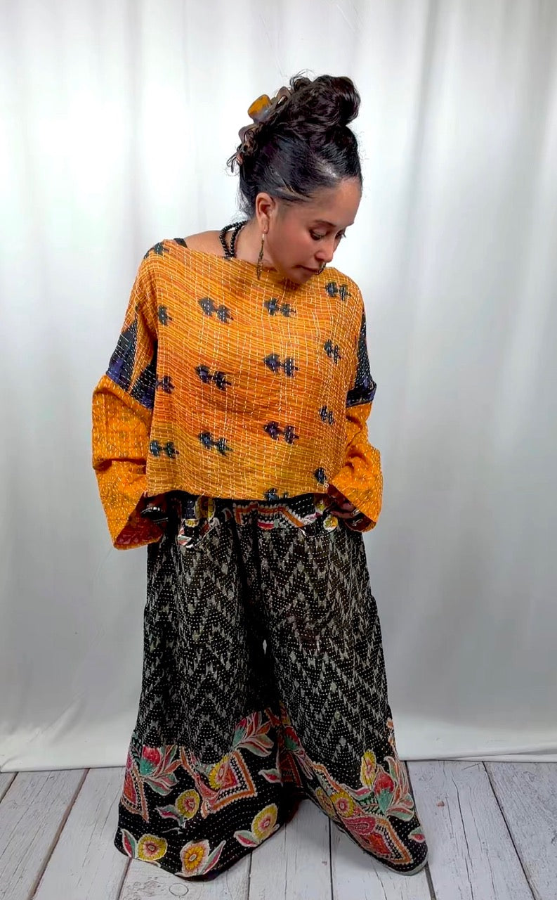 Beloved Rosa 3-Layered Kantha Pants (S-3X)