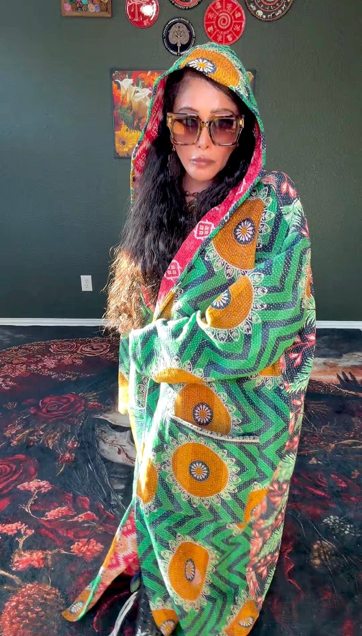Sacred Drift Fine Kantha Reversible Vintage Coat