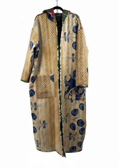 Sacred Drift Fine Kantha Reversible Vintage Coat 1000-01