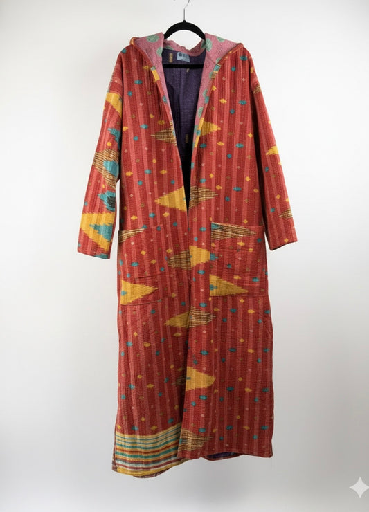 Sacred Drift Fine Kantha Reversible Vintage Coat 1000-03