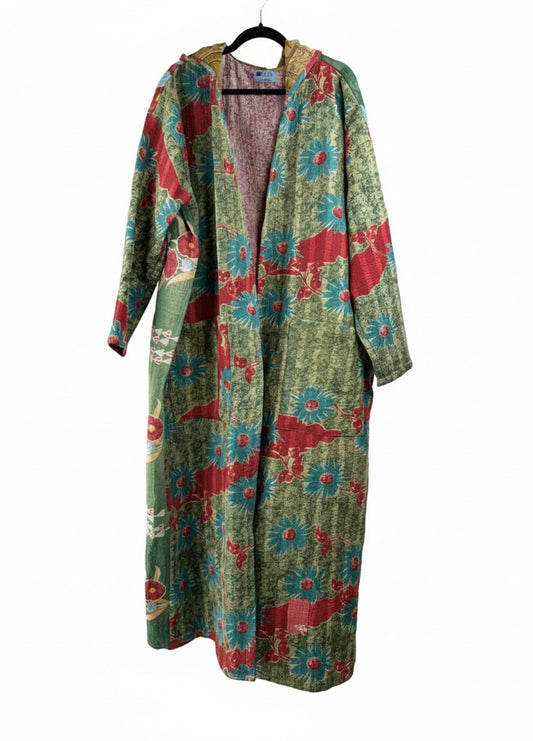 Sacred Drift Fine Kantha Reversible Vintage Coat 1000-06