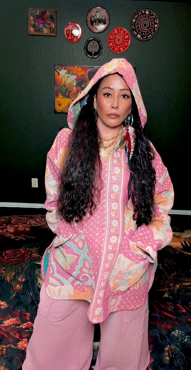 Moon Spirit Fine Kantha Hoodie