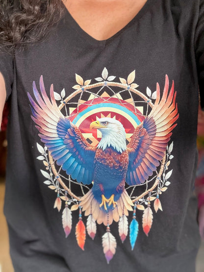 Native Eagle V-Neck Graphic Tee (6 Options)