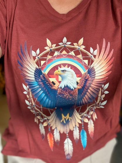 Native Eagle V-Neck Graphic Tee (6 Options)