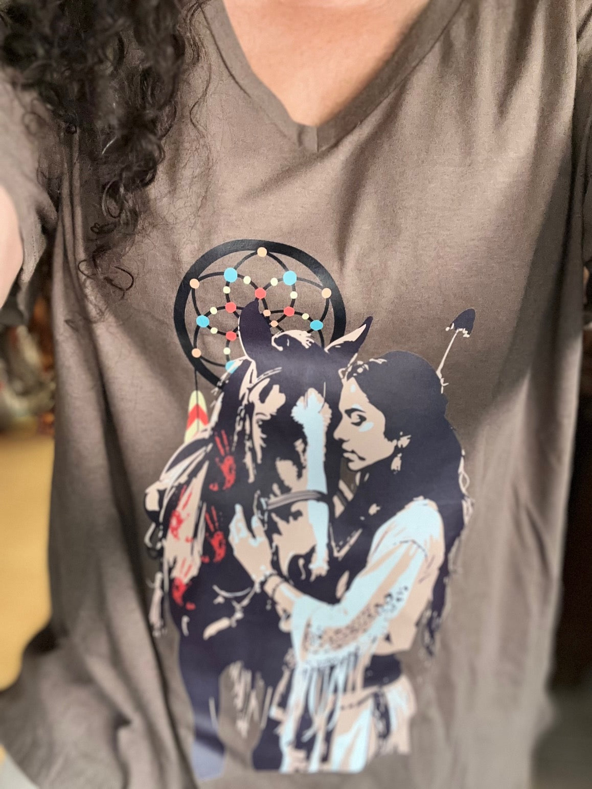 Native Horse V-Neck Graphic Tee (6 Options)