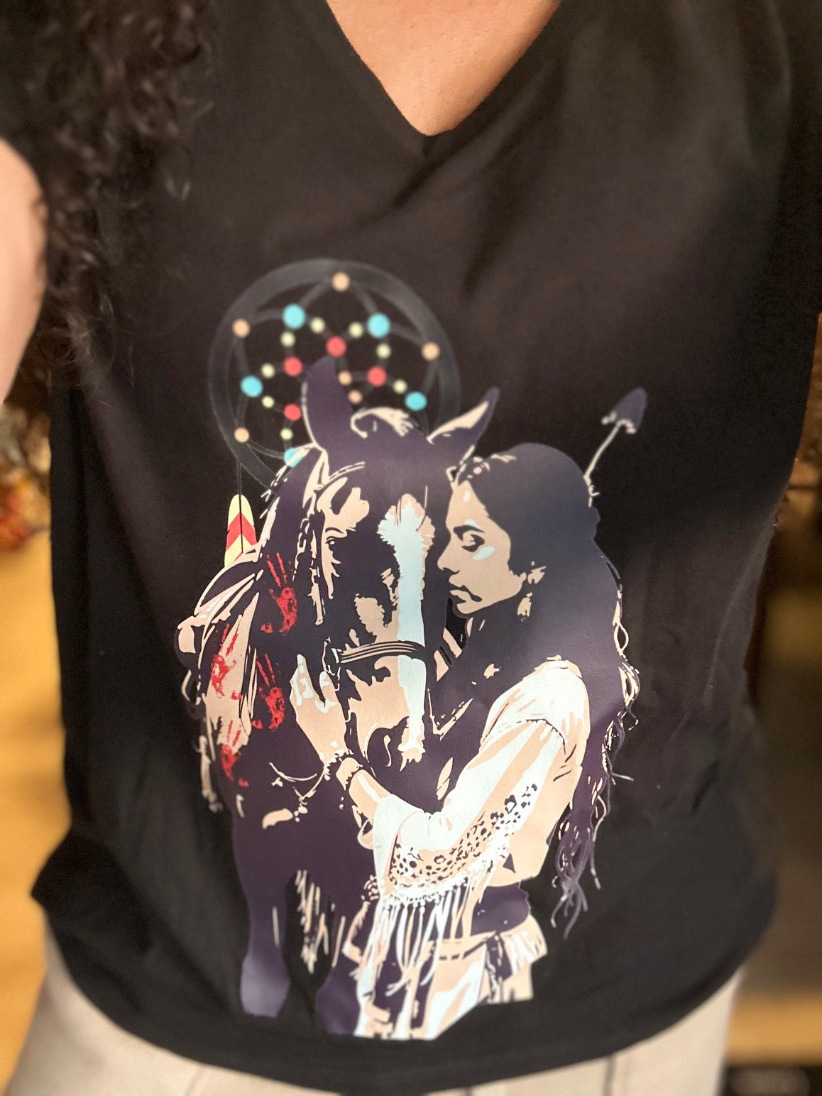 Native Horse V-Neck Graphic Tee (6 Options)