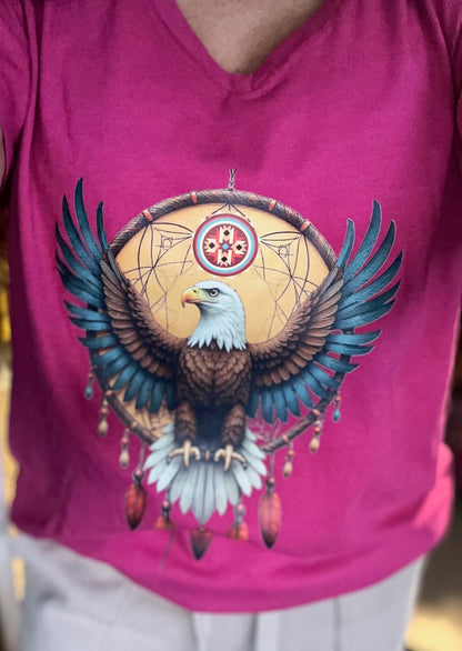 Dream Catcher Native Eagle V-Neck Graphic Tee (6 Options)