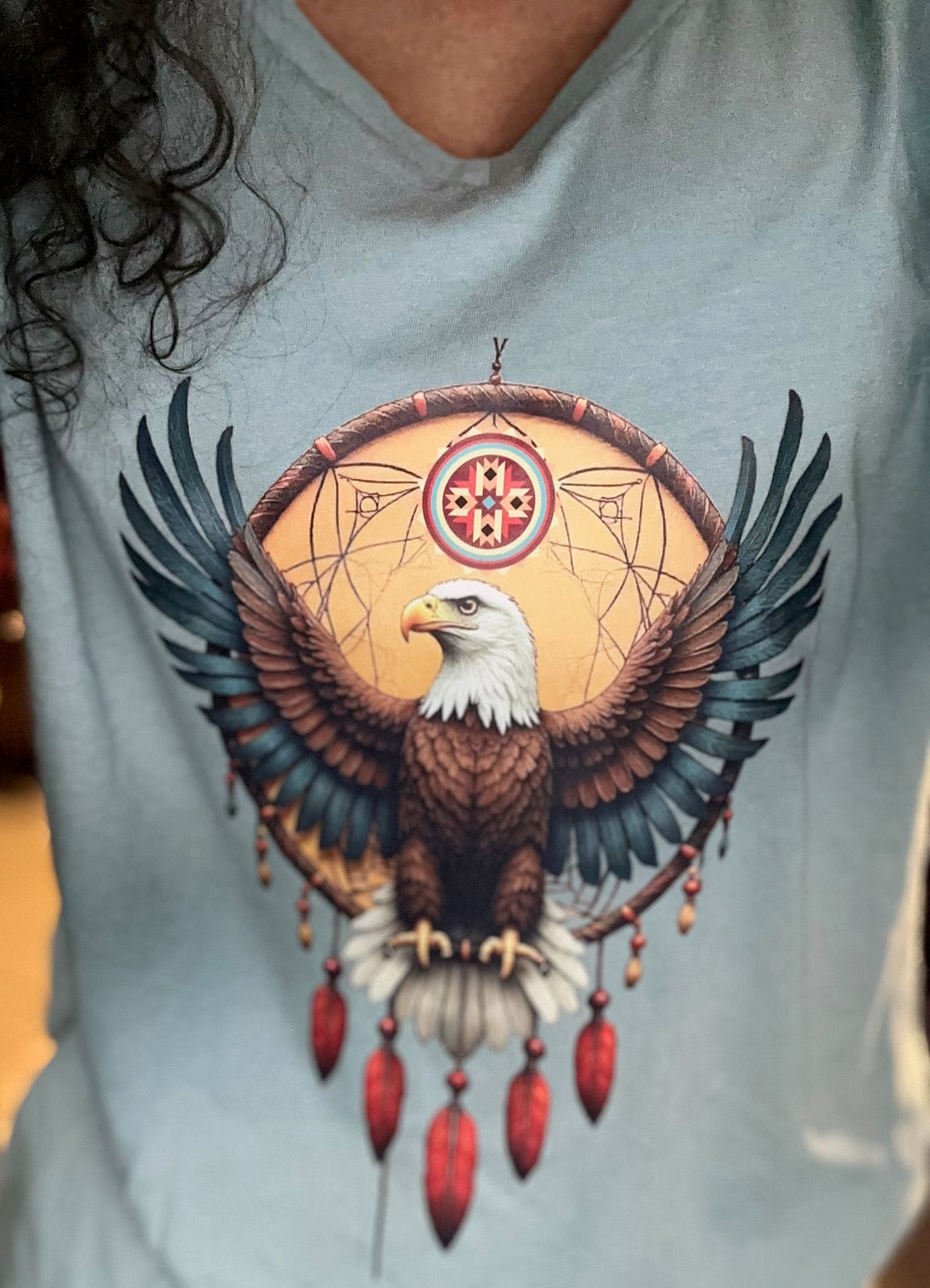 Dream Catcher Native Eagle V-Neck Graphic Tee (6 Options)