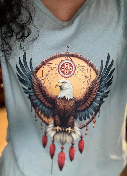 Dream Catcher Native Eagle V-Neck Graphic Tee (6 Options)