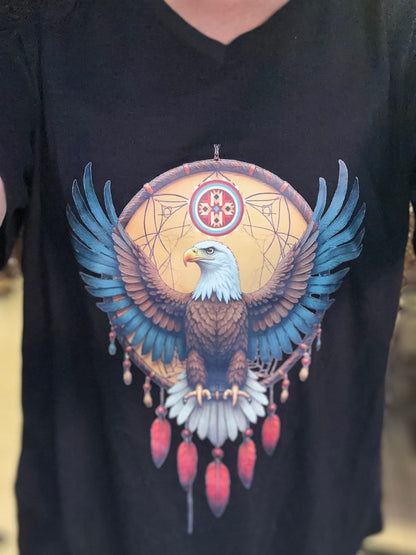 Dream Catcher Native Eagle V-Neck Graphic Tee (6 Options)