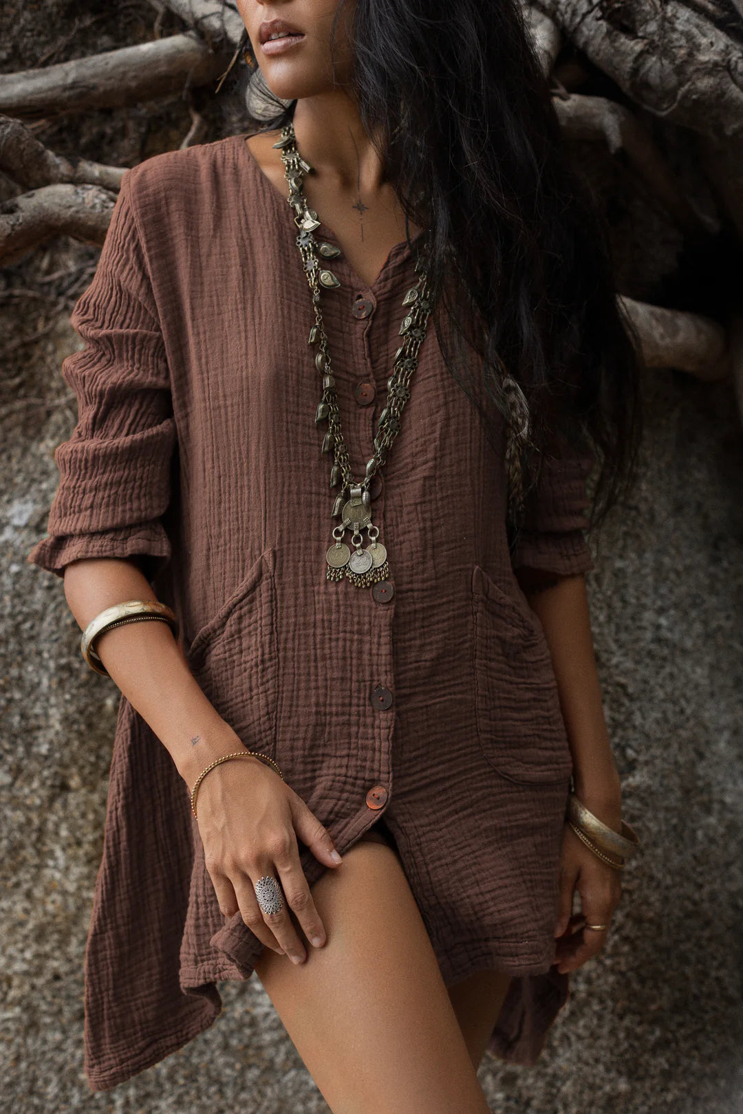 Kitana Miti Tee Dress Mocha