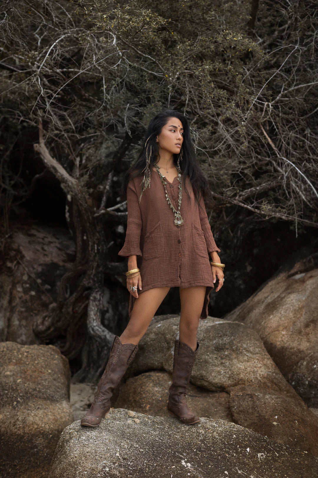 Kitana Miti Tee Dress Mocha