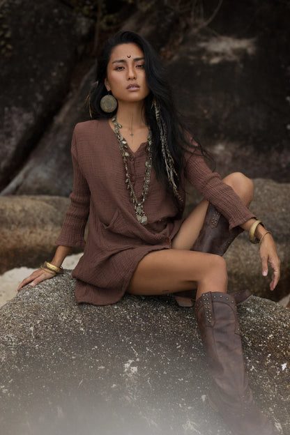 Kitana Miti Tee Dress Mocha