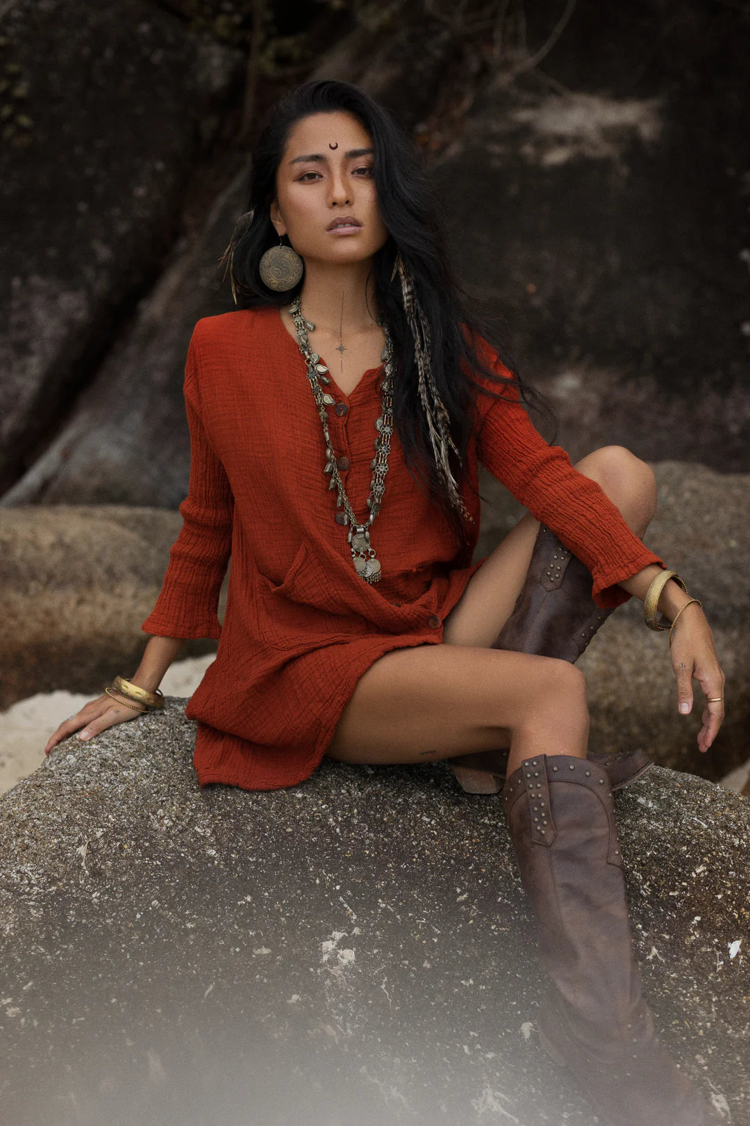 Kitana Miti Tee Dress Rust