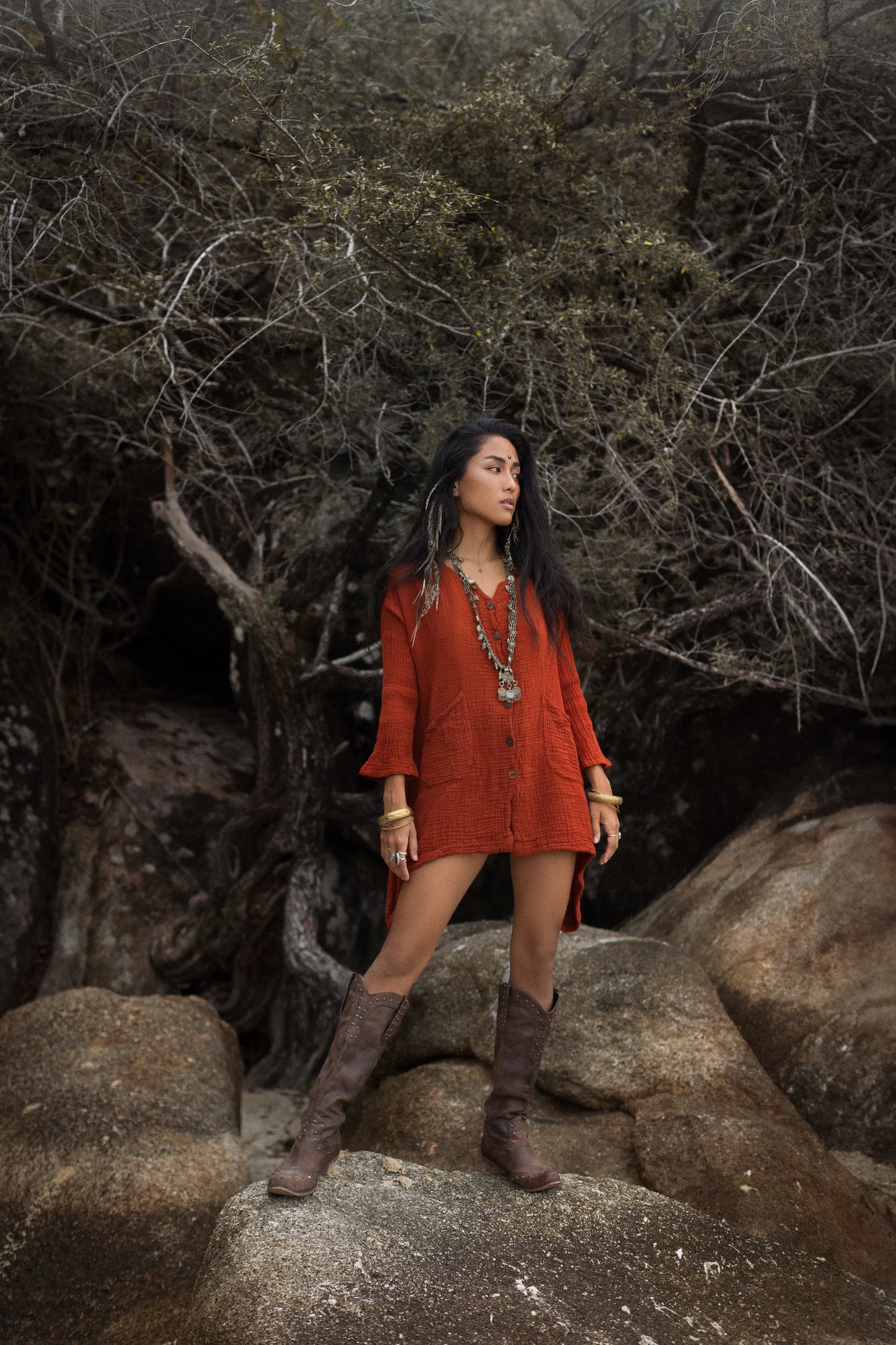 Kitana Miti Tee Dress Rust