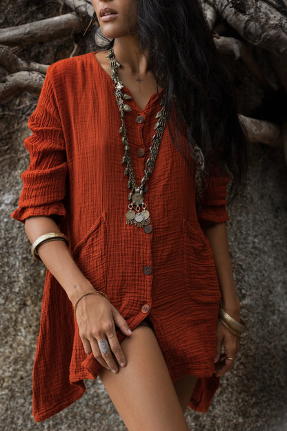 Kitana Miti Tee Dress Rust