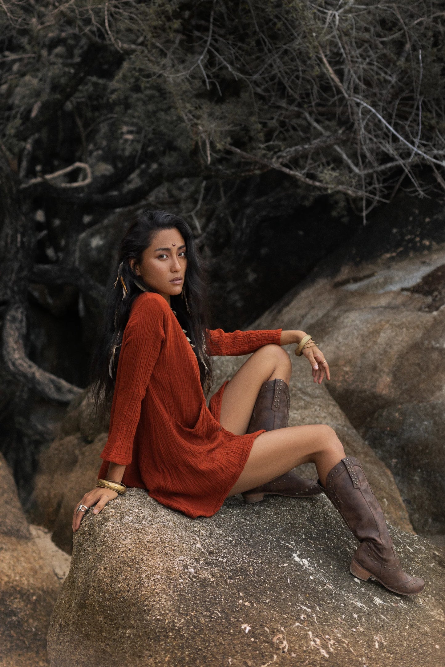 Kitana Miti Tee Dress Rust