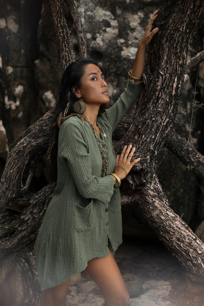 Kitana Miti Tee Dress Sage Grey